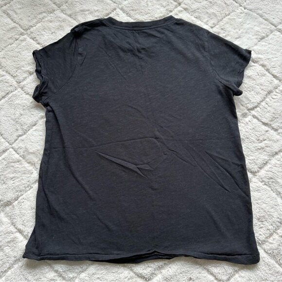 Madewell | Black Whisper Cotton V-Neck Short Sleeve T-Shirt | Size Medium - Picture 3 of 11